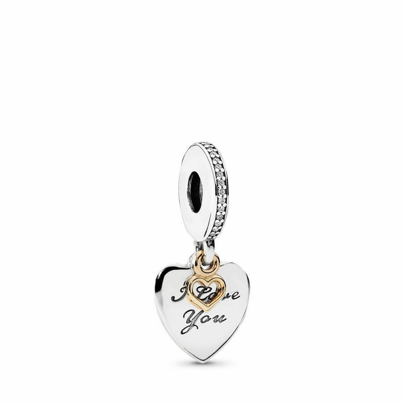 Pandora Love You Forever Dangle Charm NZ Sale, Two Tone (062749-HRD)